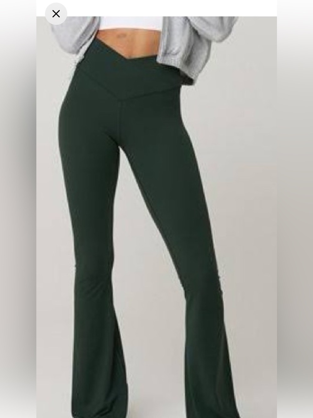 OFFLINE by Aerie Real Me Teal High Waisted Crossover Flare Leggings Yoga L